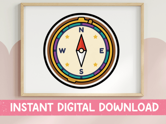 Adventure Compass Rose Sticker
