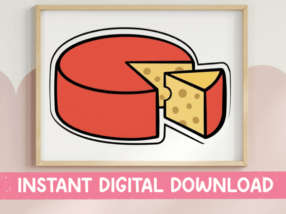 Cheese Wheel Food Sticker Design: Graphics for T-Shirt Designs