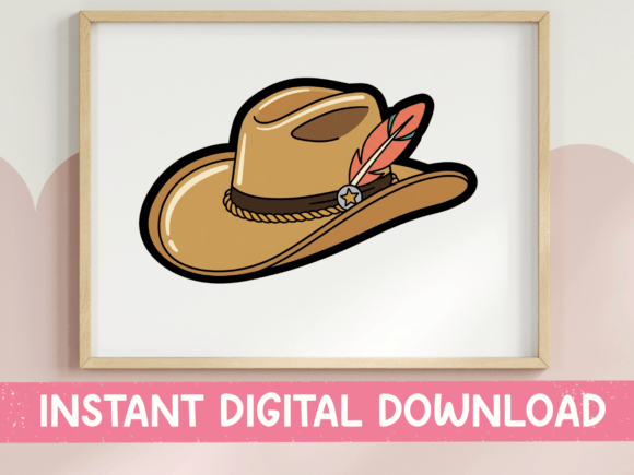 Cowboy Hat with Feathers Sticker: Graphics for T-Shirt Designs
