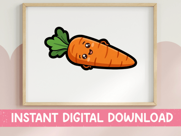 Cute Kawaii Carrot Graphics for T-Shirt Designs