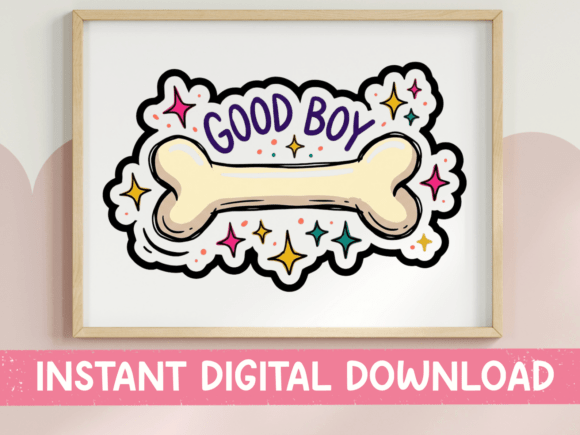 Good Boy Dog Bone Sticker SVG PNG: Graphics for T-Shirt Designs