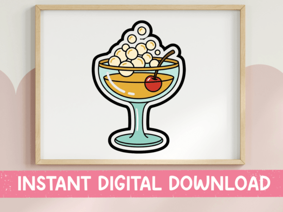 Ice Cream Float Sundae Sticker Graphics for T-Shirt Designs