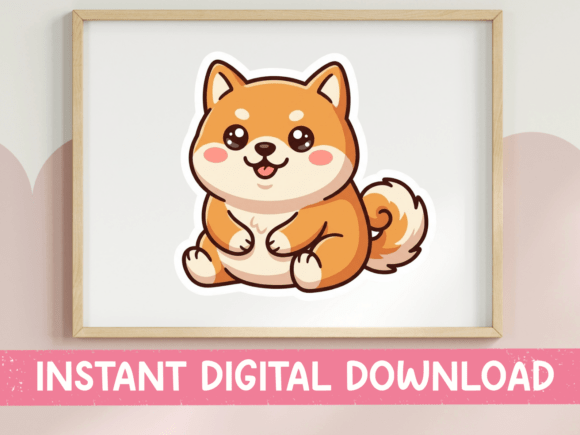 Kawaii Shiba Inu Puppy SVG: Graphics for T-Shirt Designs