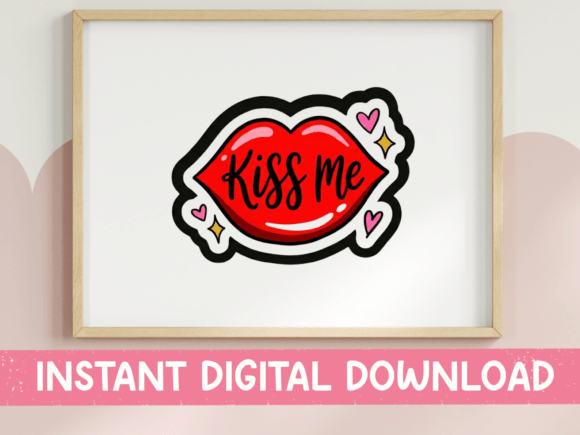 Kiss Me Red Lips SVG: T-Shirt Designs & Graphics