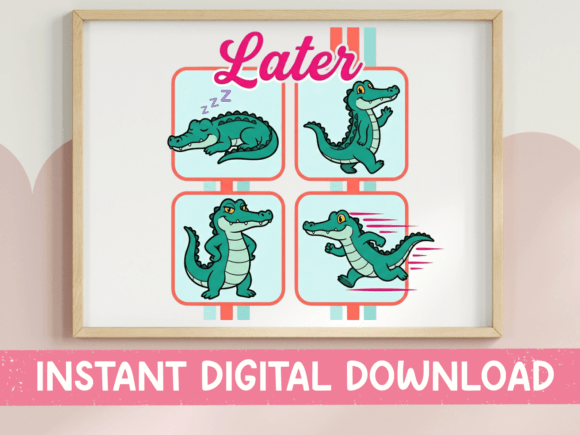 Later Alligator Sticker Sheet: SVG & PNG Graphics for T-Shirt Designs