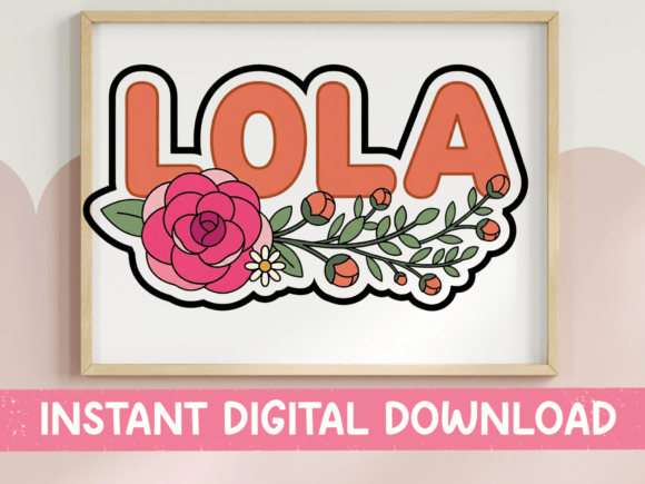 Lola Retro Rose Floral Sticker