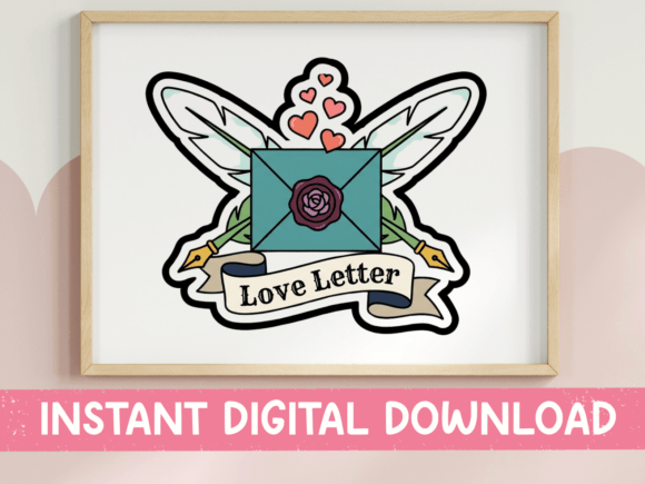Love Letter Tattoo Style Sticker Graphics