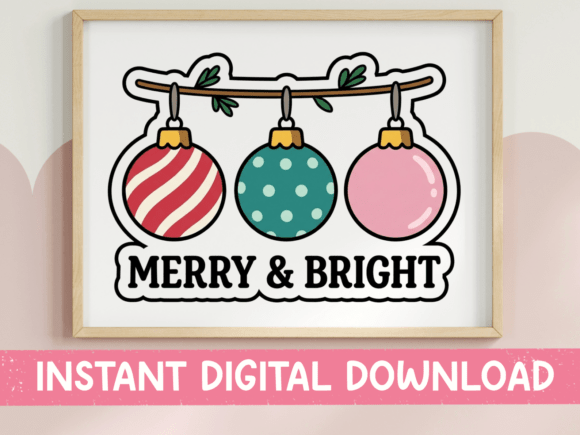 Merry and Bright Ornament Set Sticker Graphics