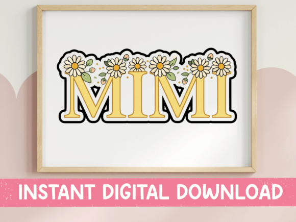 Mimi Daisy Floral Sticker Design: Graphics for T-Shirt Designs