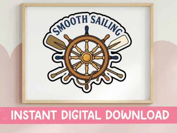 Smooth Sailing Ship Wheel Sticker Graphics