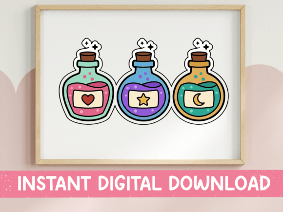 Three Magic Potion Bottles Sticker Graphics