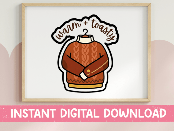 Warm and Toasty Cozy Sweater Sticker: Graphics for T-Shirt Designs