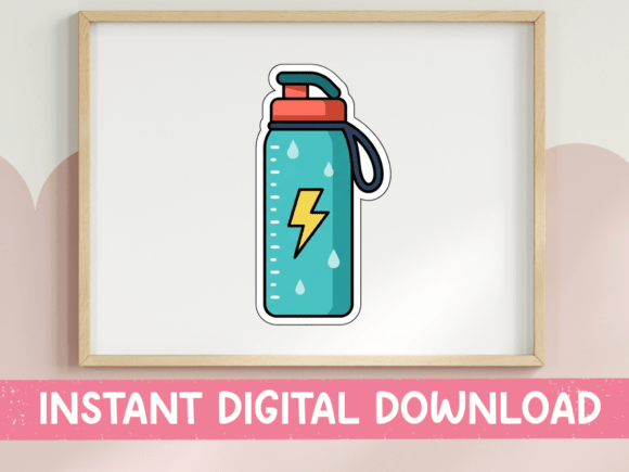 Water Bottle Fitness Sticker Design: Graphics for T-Shirt Designs