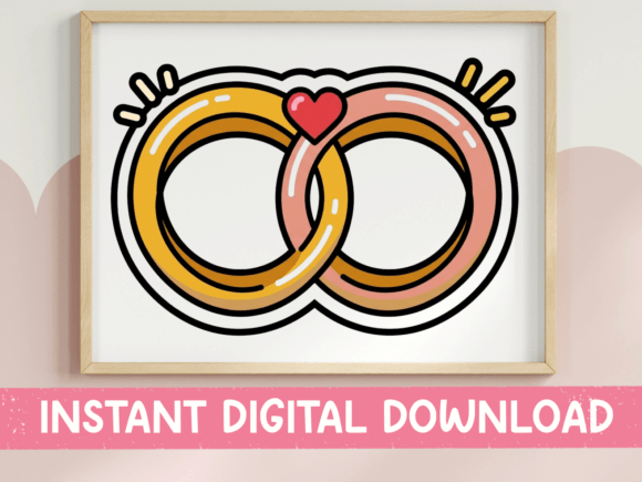 Wedding Rings Sticker Design Graphics